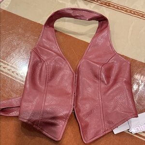 Missguided + Mauve Leather Vest